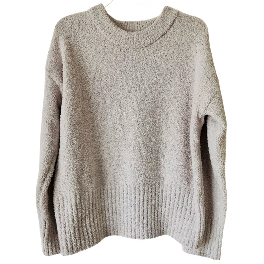 Rachel Zoe Oversized Fuzzy Sweater, Sz. M, Beige, Comfy Cozy